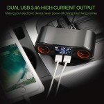 Wholesale Car Charger, Car Cigarette Lighter Socket Splitter Power Adapter Outlet USB Charger Support Voltmeter (A)